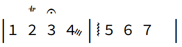 An illustration of some special symbols, including fermata, trill, etc.